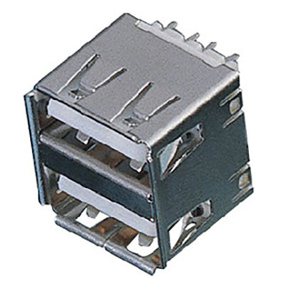 USB A Type 母座 180度 双层 焊线式